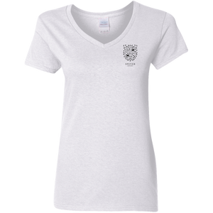 Ladies' V-Neck T-Shirt with Chess on Reverse